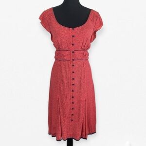 Anthropologie MAEVE Elegant vintage inspired cap sleeve  Button front Dress 12